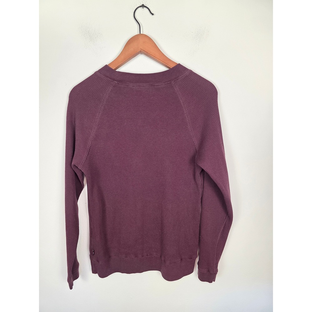 Tna Aritzia Womens Waffle Knit Raglan Long Sleeve Thermal Top Burgundy Plum S - Picture 2 of 7